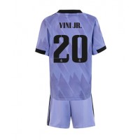 Real Madrid Vinicius Junior #20 Fußballbekleidung Auswärtstrikot Kinder 2022-23 Kurzarm (+ kurze hosen)